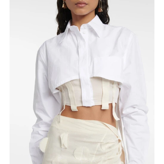 Best deal 👏 Jacquemus Cinta Cropped Cotton 👕 Shirt 🎉 4 Best deal 👏 Jacquemus Cinta Cropped Cotton 👕 Shirt 🎉 - Image 3