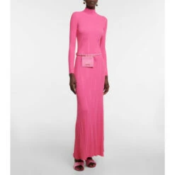 Outlet 🤩 Jacquemus La Robe Lenzuolo Ribbed-knit Maxi 👗 Dress 🔔