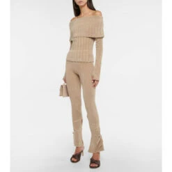 Cheapest ❤️ Jacquemus Duci Rib-knit Off-shoulder Top 😍